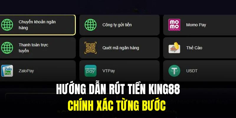 Hướng dẫn rút tiền King88 chính xác từng bước cho hội viên